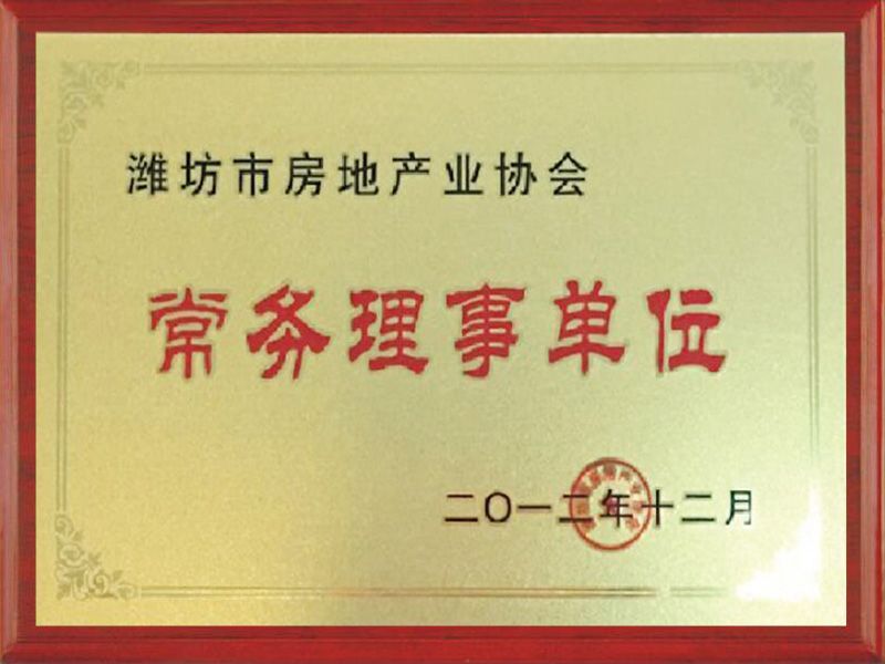 2012年12月濰坊市房地產(chǎn)協(xié)會常務理事單位